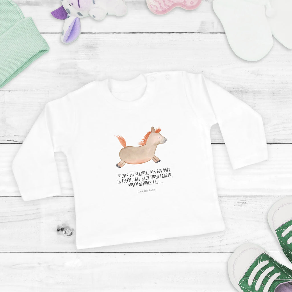 Baby Longsleeve Pferd Springen Jungen, Bio, Langarm, Kleidung, Baby Shower, Geburt, Mädchen, Landwirtin, Bauernhof, Hoftiere, Landwirt, ausreiten, reiten, Pony, Pferdebesitzer, Stall, Pferde, Pferdestall, Pferd