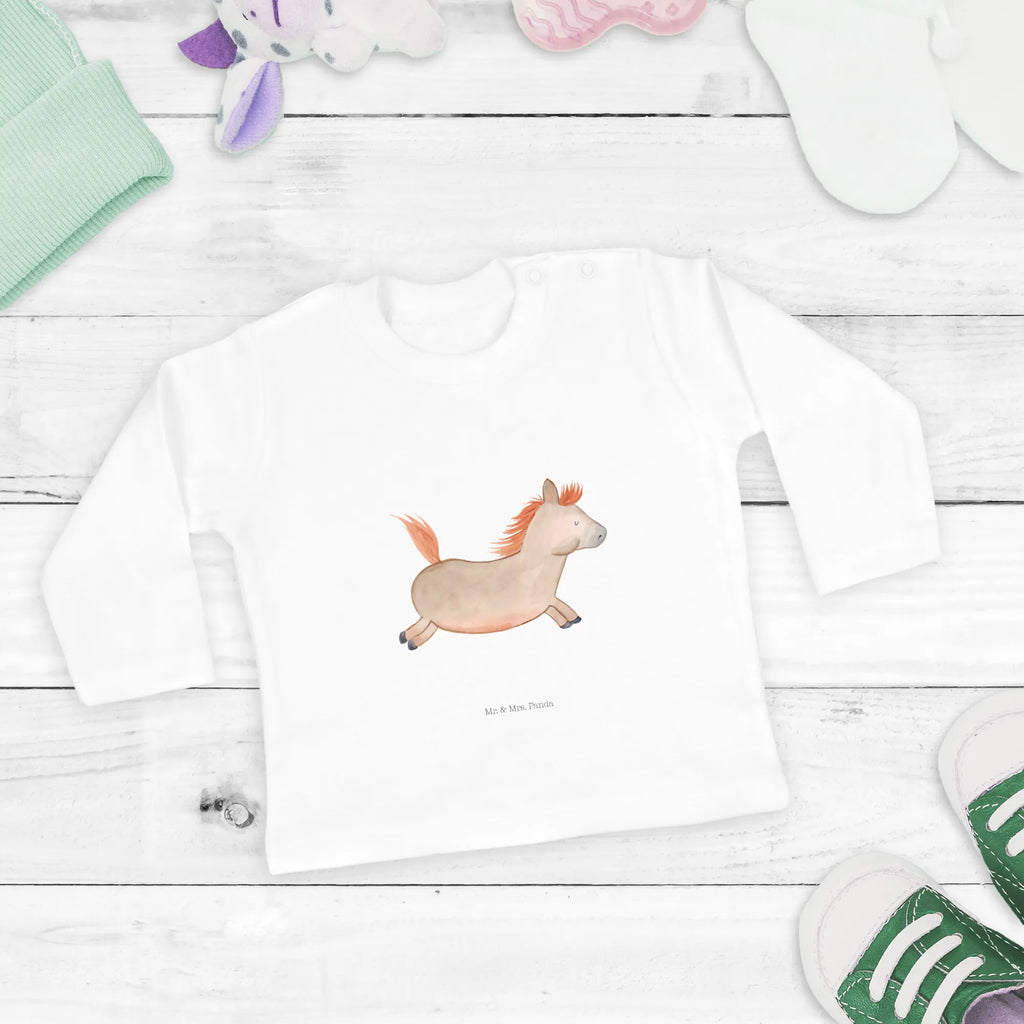 Baby Longsleeve Pferd Springen Jungen, Bio, Langarm, Kleidung, Baby Shower, Geburt, Mädchen, Landwirtin, Bauernhof, Hoftiere, Landwirt, ausreiten, reiten, Pony, Pferdebesitzer, Stall, Pferde, Pferdestall, Pferd