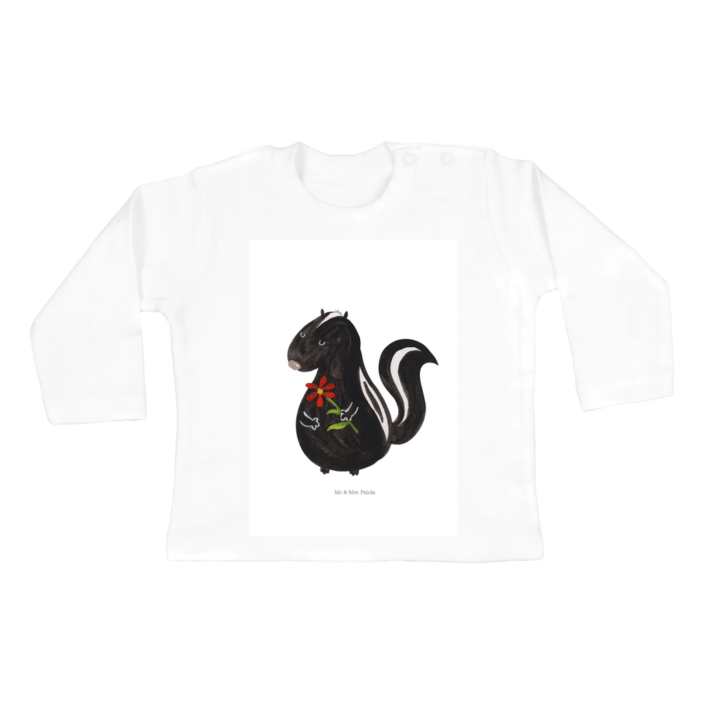 Baby Longsleeve Stinktier Blume Bio, Kleidung, Baby Shower, Langarm, Skunk, Stinktier, Wildtier, Verträumt, Stinki, Tagträumer, Stinker, Dreams, Träume, Raubtier