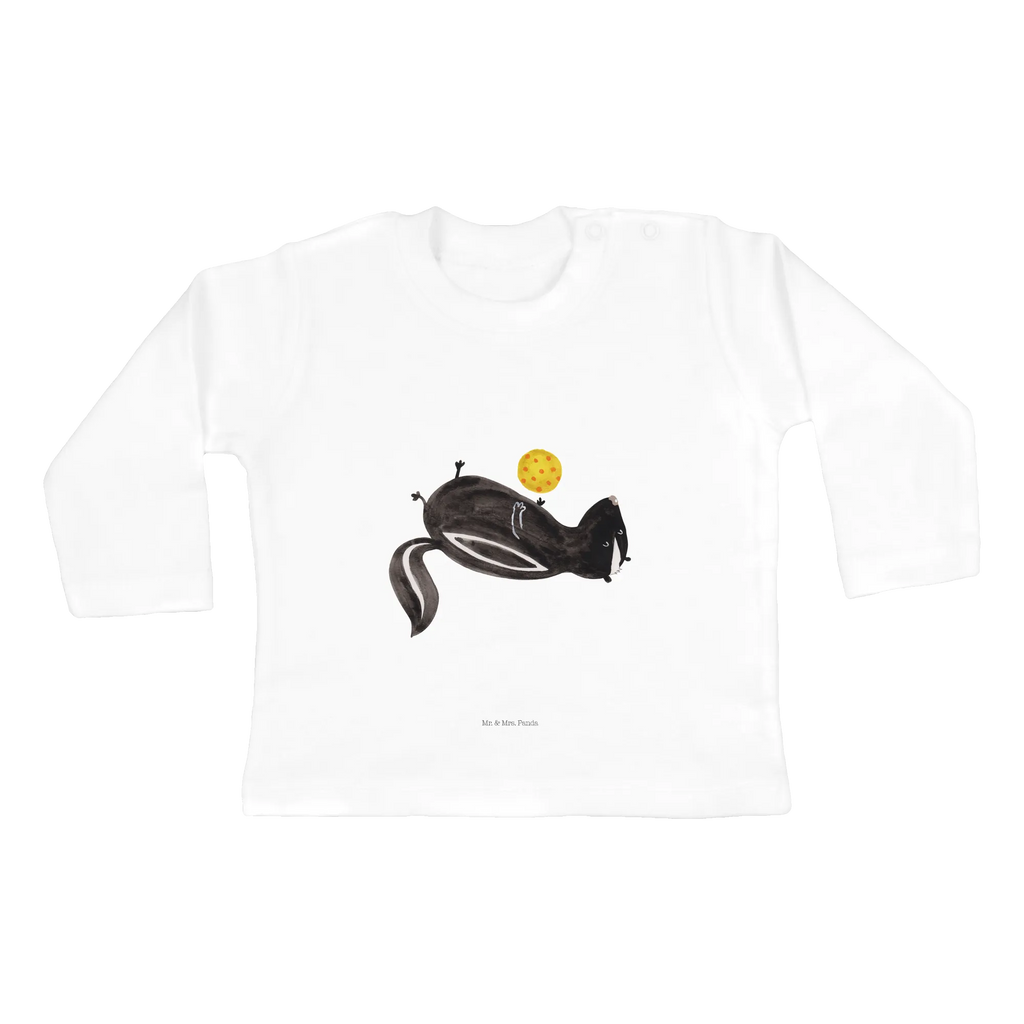 Baby long-sleeve skunk ball Bio, Kleidung, Langarm, Baby Shower, Skunk, Stinktier, Stinker, Stinki, Verspielt, Wildtier, Raubtier, Weisheit