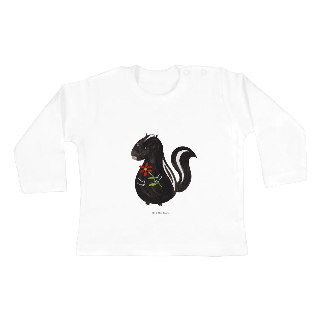 Baby Longsleeve Stinktier Blume Bio, Kleidung, Baby Shower, Langarm, Skunk, Stinktier, Wildtier, Verträumt, Stinki, Tagträumer, Stinker, Dreams, Träume, Raubtier