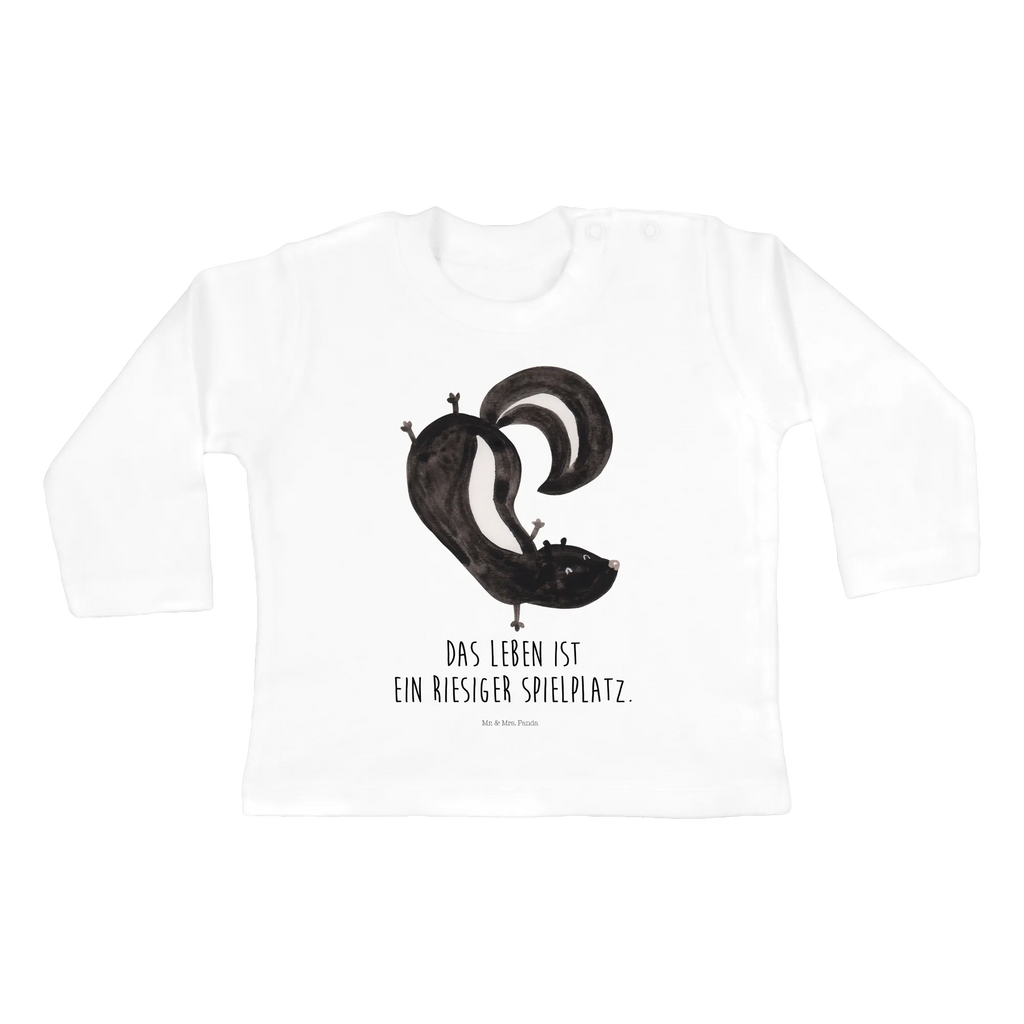 Baby Longsleeve Stinktier Handstand Kleidung, Bio, Baby Shower, Langarm, Skunk, Stinktier, Spielplatz, Stinker, Wildtier, Stinki, Kind, Raubtier, Verpielt