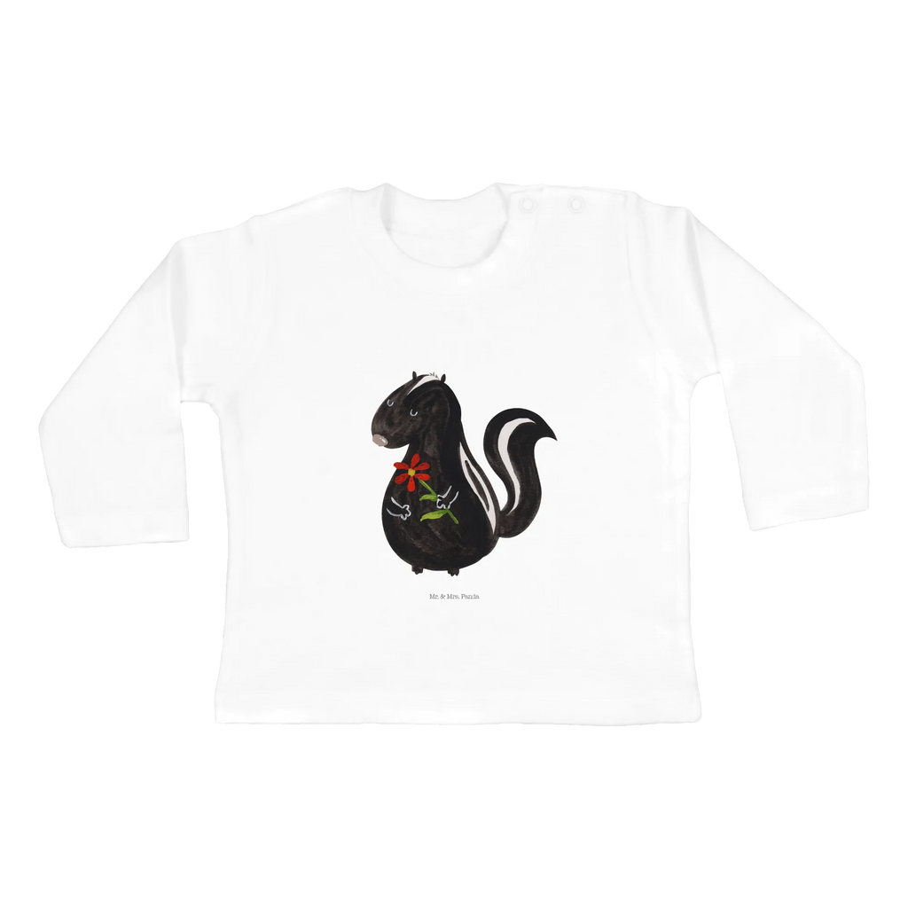 Baby Longsleeve Stinktier Blume Bio, Kleidung, Baby Shower, Langarm, Skunk, Stinktier, Wildtier, Verträumt, Stinki, Tagträumer, Stinker, Dreams, Träume, Raubtier
