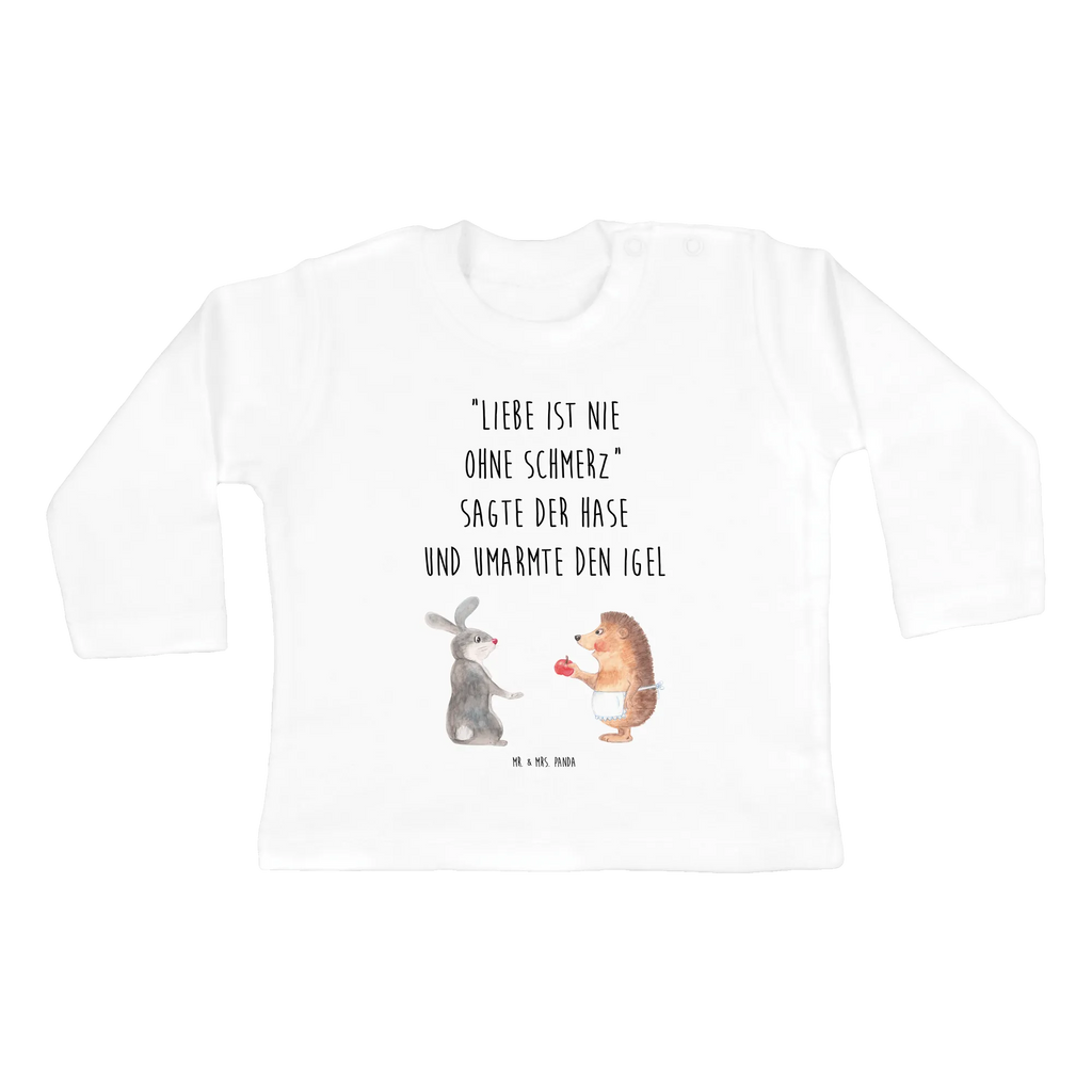 Baby Longsleeve Liebe ist nie ohne Schmerz Kleidung, Langarm, Baby Shower, Bio, Tiere, Gute Laune, Tiermotive, Lustige Sprüche, Herzschmerz, Liebeskummer Geschenk, Trösten, Spruch Romantisch, Trennungsschmerz, Liebe Spruch, Igel, Igel und Hase, Hase