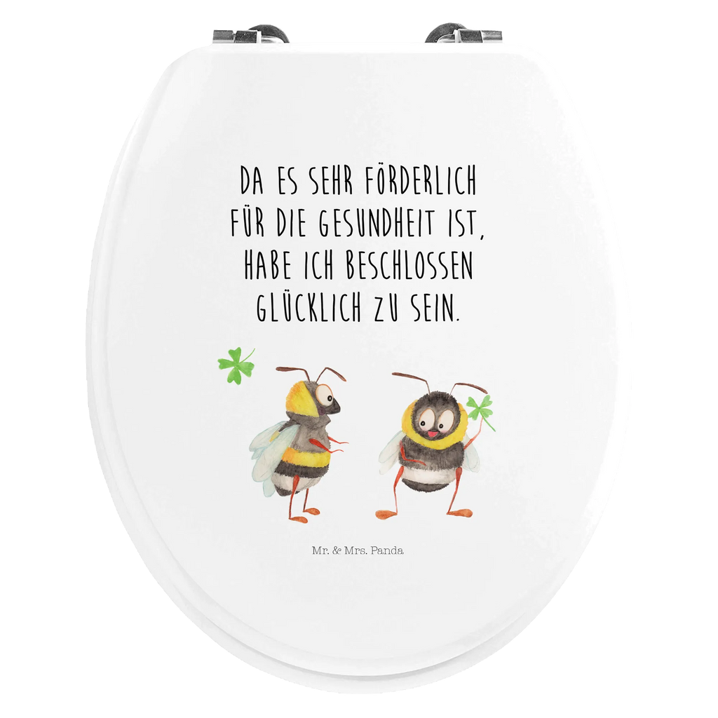 Motiv WC Sitz Hummeln Kleeblatt Toilettendeckel, Toilette, Klobrille, WC-Sitz, Klodeckel, Tiermotive, Gute Laune, lustige Sprüche, Tiere, Spruch schön, Biene, glücklich werden, Biene Deko, Spruch fröhlich, Hummel, glücklich sein, Spruch positiv