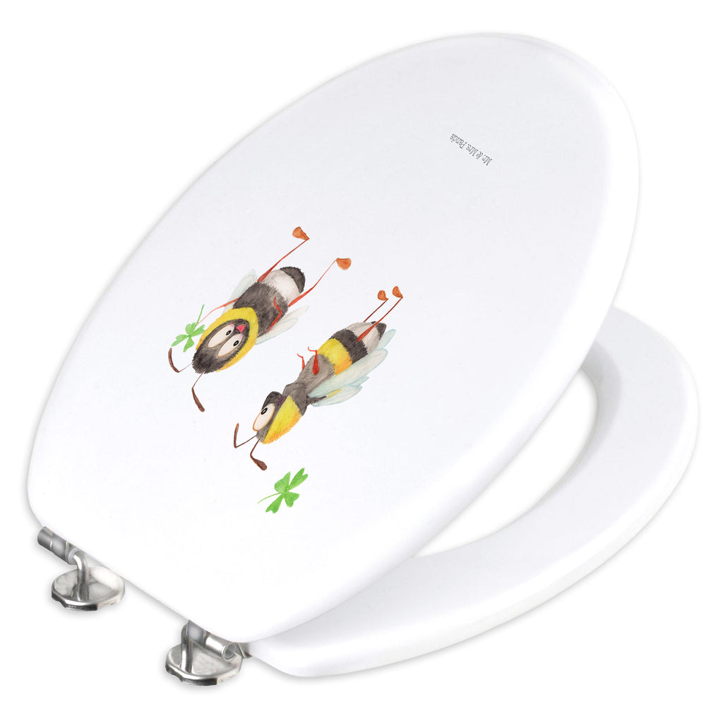 Motiv WC Sitz Hummeln Kleeblatt Toilettendeckel, Toilette, Klobrille, WC-Sitz, Klodeckel, Tiermotive, Gute Laune, lustige Sprüche, Tiere, Spruch schön, Biene, glücklich werden, Biene Deko, Spruch fröhlich, Hummel, glücklich sein, Spruch positiv