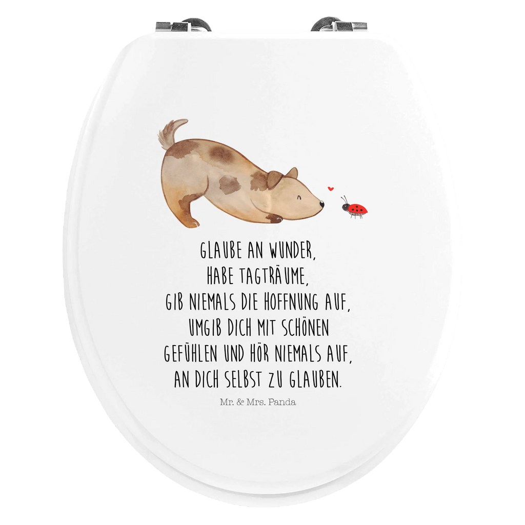 Motiv WC Sitz Hund Marienkäfer Klobrille, WC-Sitz, Toilettendeckel, Klodeckel, Toilette, Hund, Hundemotiv, Haustier, Hunderasse, Tierliebhaber, Hundebesitzer, Sprüche, Mischlinghund, Hunde, Marienkäfer, Hundespruch, Mischling