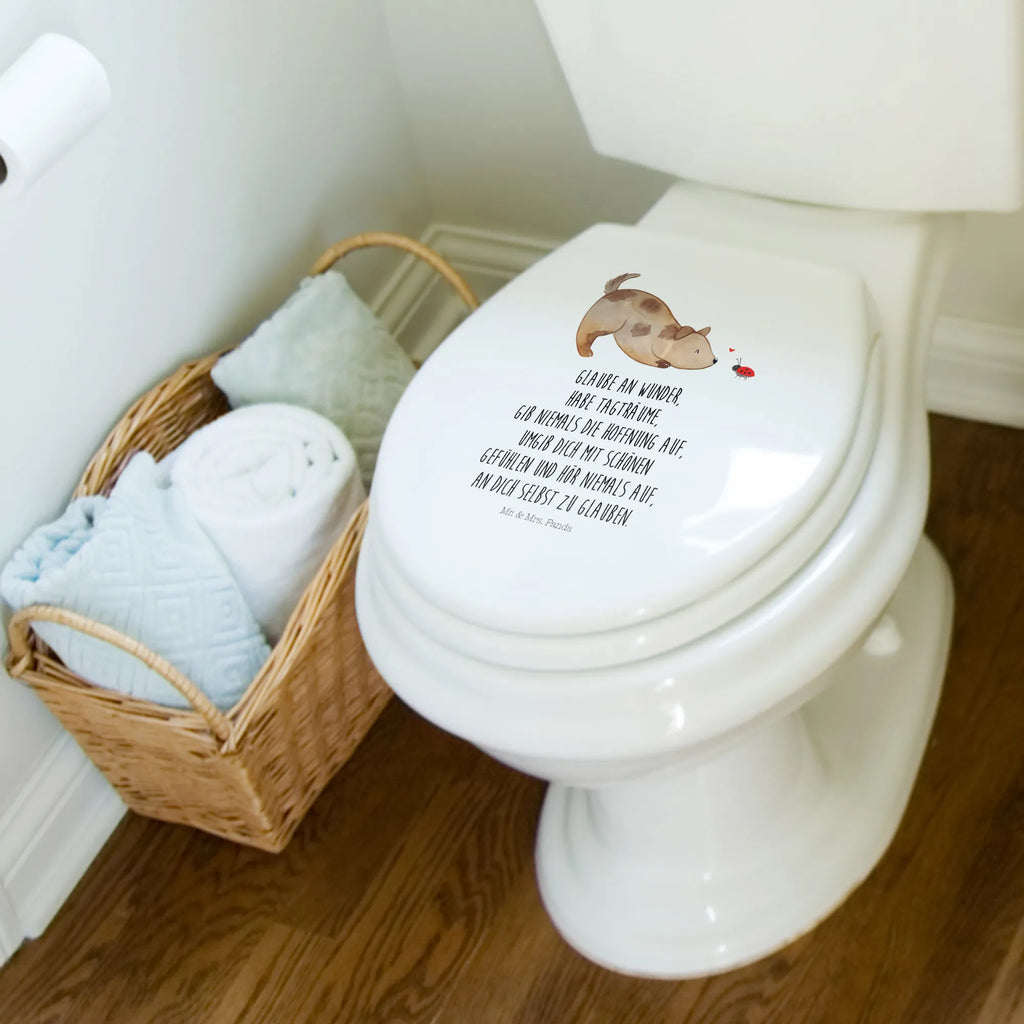 Motiv WC Sitz Hund Marienkäfer Klobrille, WC-Sitz, Toilettendeckel, Klodeckel, Toilette, Hund, Hundemotiv, Haustier, Hunderasse, Tierliebhaber, Hundebesitzer, Sprüche, Mischlinghund, Hunde, Marienkäfer, Hundespruch, Mischling