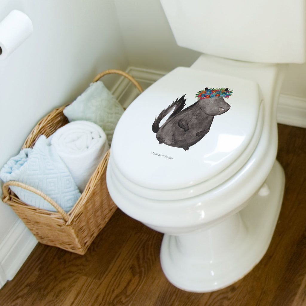 Motif toilet seat skunk Girl toilet seat, toilet cover, toilet, toilet lid, wood, Skunk, Stinky, Namaste, Predator, Stinker, Laugh, Love, Wild animal, Yoga, Live