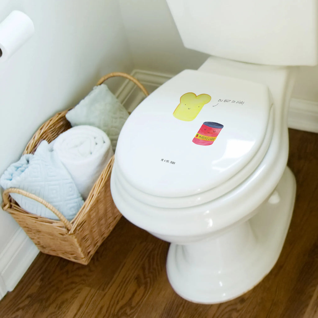 Motiv WC Sitz Toast Marmelade Klodeckel, WC-Sitz, Toilette, Klobrille, Toilettendeckel, Tiermotive, Gute Laune, lustige Sprüche, Tiere, süß, Toast, Brot, Küche Deko, Dreamteam, Frühstück Einladung, süße Postkarte, Toastbrot, Marmelade, Küche Spruch