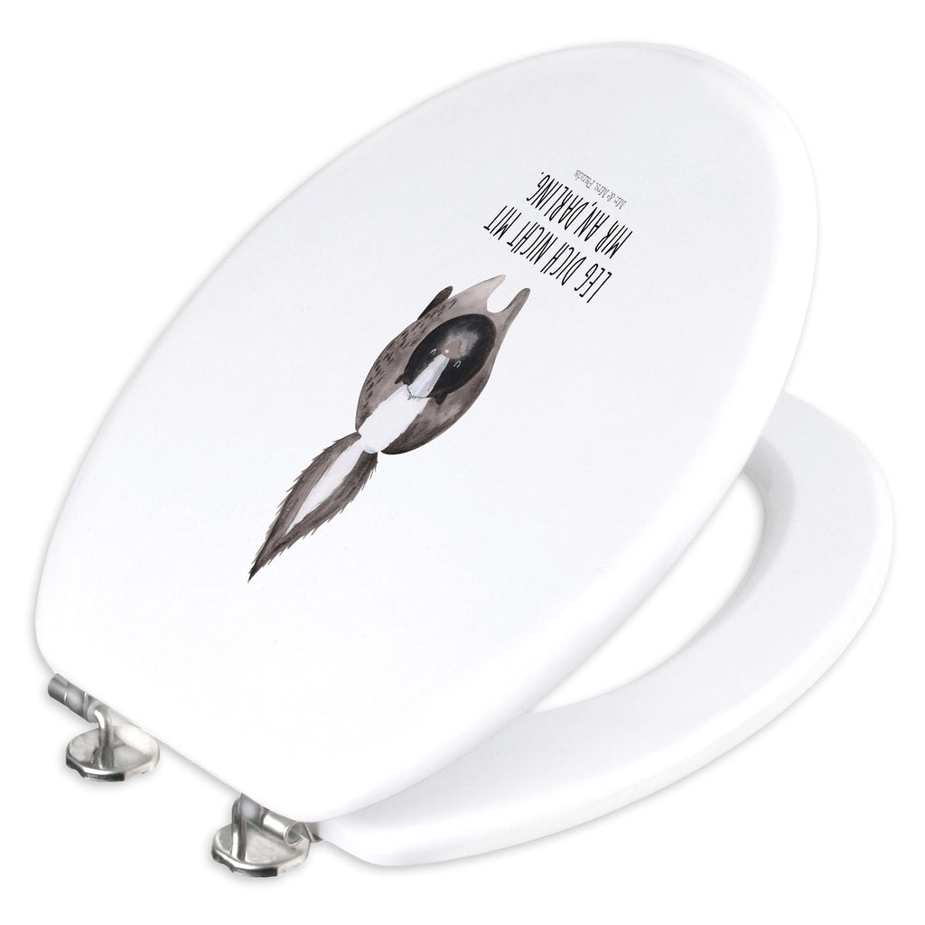 Motif toilet seat skunk attack toilet cover, wood, toilet seat, toilet, toilet lid, Skunk, wild animal, stinky, predator, skunk, angry, threatening, stinker