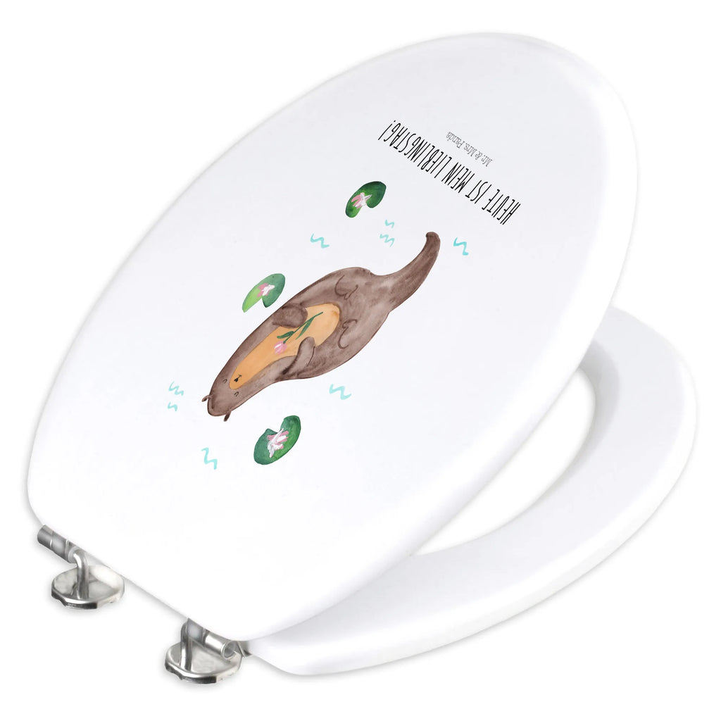 Motif toilet seat otter Water Lily WC-Sitz, Klobrille, Klodeckel, Toilettendeckel, Toilette, Otter, Fischotter, Seeotter, Otter Seeotter See Otter