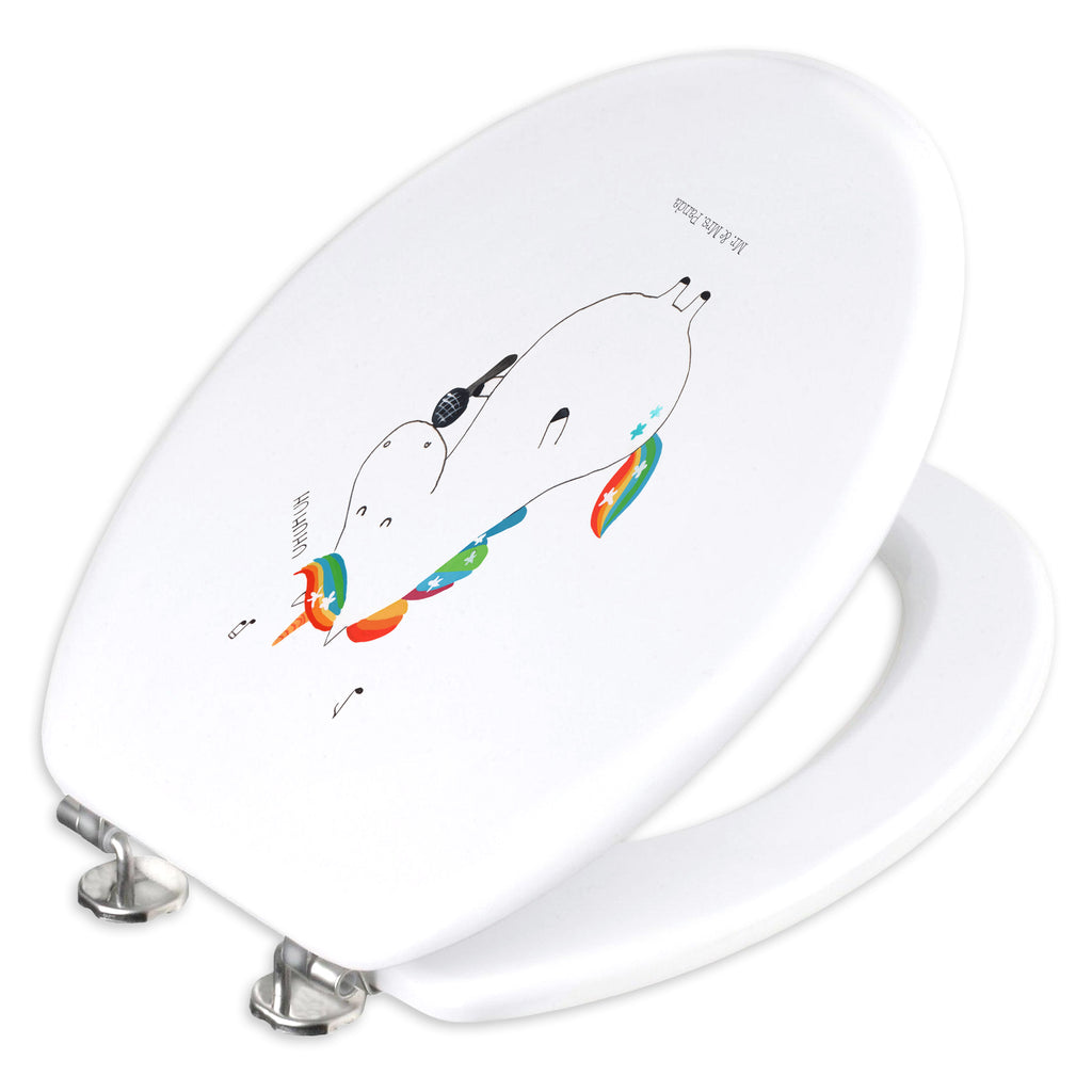 Motiv WC Sitz Einhorn Sänger Klobrille, Klodeckel, Toilette, Toilettendeckel, WC-Sitz, Einhorn, Einhörner, Einhorn Deko, Unicorn, Freundin, Sänger, Konfetti, Glitzer, Geburtstag, Feier, Party, Fest, Disco, Sängerin