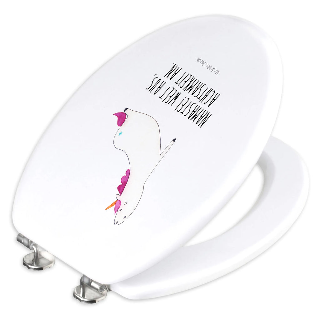 Motiv WC Sitz Einhorn Yoga Toilettendeckel, Toilettensitz, WC-Deckel, Klodeckel, WC-Sitz, Klobrille, Unicorn, Einhorn, Einhörner, Einhorn Deko, Achtsamkeit, Witzig, Yoga, Lustig, Entspannung, Joga, Namaste, Yogamatte, Süß, Sport