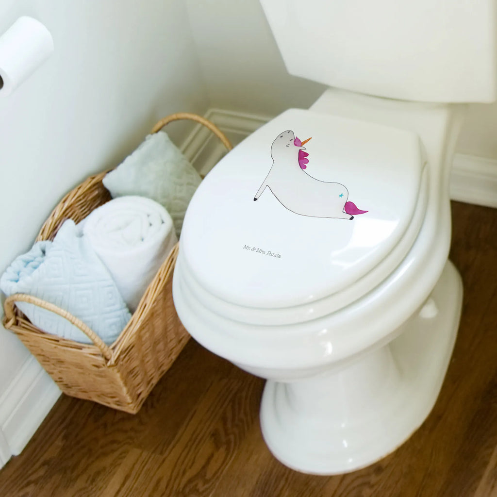 Motiv WC Sitz Einhorn Yoga Toilettendeckel, Toilettensitz, WC-Deckel, Klodeckel, WC-Sitz, Klobrille, Unicorn, Einhorn, Einhörner, Einhorn Deko, Achtsamkeit, Witzig, Yoga, Lustig, Entspannung, Joga, Namaste, Yogamatte, Süß, Sport