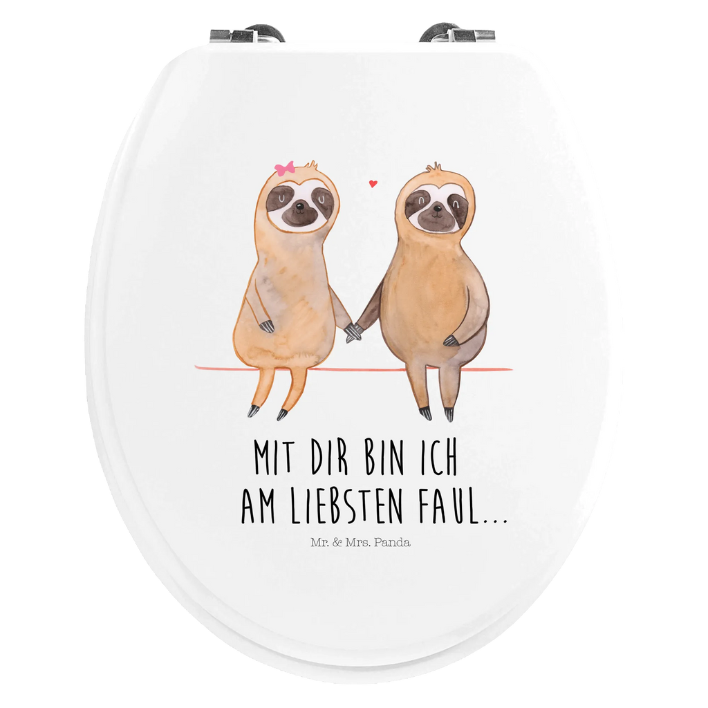 Motiv WC Sitz Faultier Pärchen Klobrille, WC-Sitz, Toilette, Klodeckel, Toilettendeckel, Faultier, Faultier Geschenk, Faultier Deko, verlobt, faul, Pärchen, Beziehung, Faultiere, Faultierliebe, Liebespaar, gemeinsam, Lieblingstier, verliebt, Langsamkeit, relaxen, Liebe, Faultierpärchen