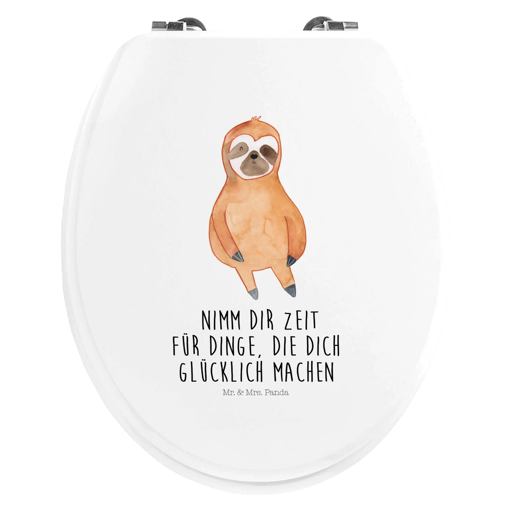 Motiv WC Sitz Faultier Zufrieden Klodeckel, WC-Sitz, Toilettendeckel, Toilette, Klobrille, Faultier, Faultier Geschenk, Faultier Deko, Lieblingstier, Glück, glücklich, Pause, relaxen, happy, Zufriedenheit, zufrieden, Frieden, Ruhe, Gelassenheit, faul, Faultiere