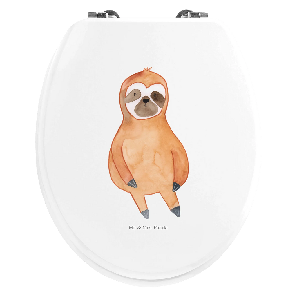 Motiv WC Sitz Faultier Zufrieden Klodeckel, WC-Sitz, Toilettendeckel, Toilette, Klobrille, Faultier, Faultier Geschenk, Faultier Deko, Lieblingstier, Glück, glücklich, Pause, relaxen, happy, Zufriedenheit, zufrieden, Frieden, Ruhe, Gelassenheit, faul, Faultiere