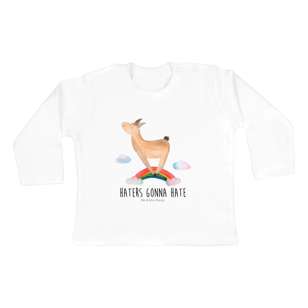Baby Longsleeve Lama Regenbogen Bio, Langarm, Baby Shower, Kleidung, Alpaka, Lama, Abi, Schule, Wolkenland, Lamas, Haters, Außenseiter, Hobby, Haters Gonna Hate, Selbstständig, Regenbogen, Freiheit