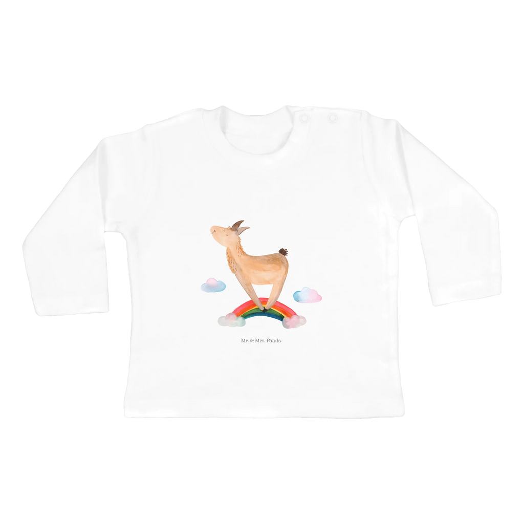 Baby Longsleeve Lama Regenbogen Bio, Langarm, Baby Shower, Kleidung, Alpaka, Lama, Abi, Schule, Wolkenland, Lamas, Haters, Außenseiter, Hobby, Haters Gonna Hate, Selbstständig, Regenbogen, Freiheit