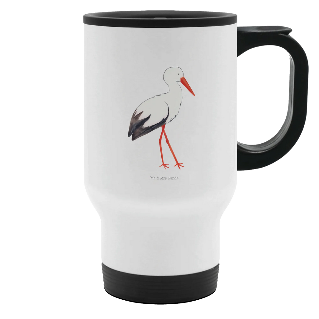 Insulated mug Stork travel coffee mug, travel mug, To Go mug, Coffee mug, Thermo mug, Insulated mug, Thermo cup, small animals, cute, funny, cute animal motives, hand drawn, small world, funny sayings, good mood, happy, gifts, gift ideas, special gifts, animal lover, card, baby bump, birth, becoming a mother, mothers, stork, pregnancy, baby, mother, pregnant