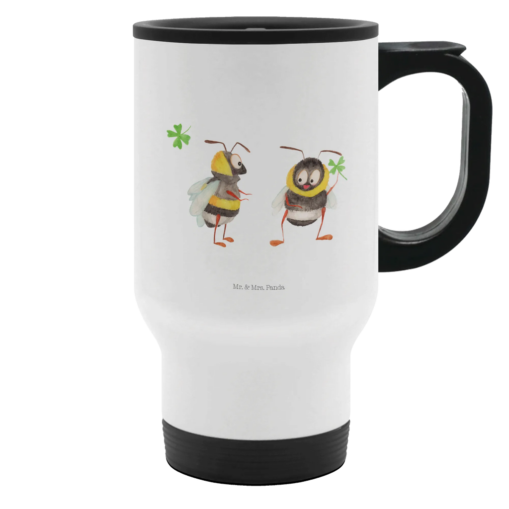 Insulated mug bumblebees shamrock travel mug, travel coffee mug, To Go mug, Thermo mug, Coffee mug, Thermo cup, Insulated mug, small animals, cute, funny, cute animal motives, hand drawn, small world, funny sayings, good mood, happy, gifts, gift ideas, special gifts, animal lover, card, saying beautiful, bumblebee, saying positive, bee decoration, be happy, become happy, saying happy, bee