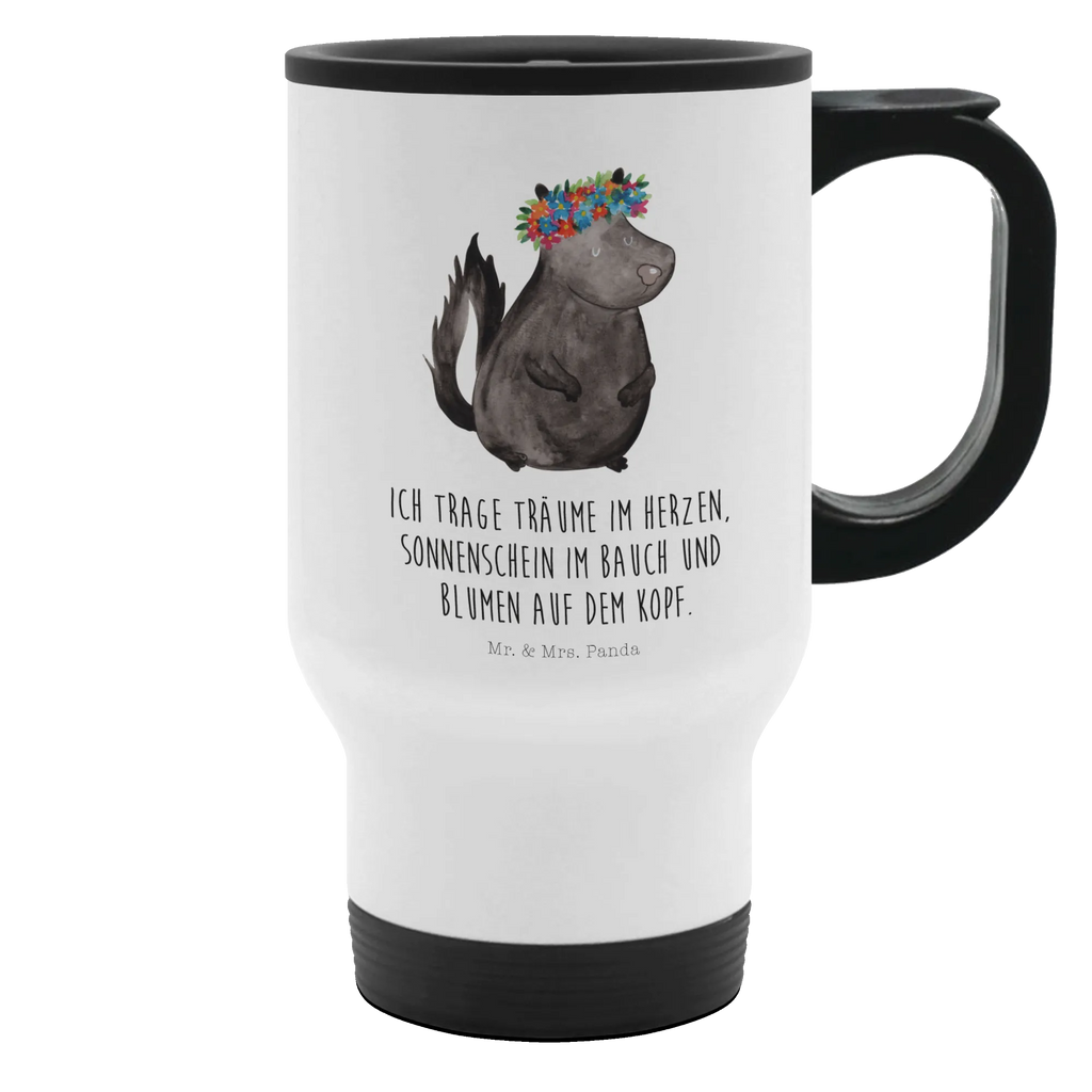 Insulated mug skunk Girl travel mug, travel coffee mug, Thermo cup, Coffee mug, Thermo mug, Insulated mug, To Go mug, Skunk, Wild animal, Stinker, Namaste, Live, Stinky, Laugh, Predator, Love, Yoga