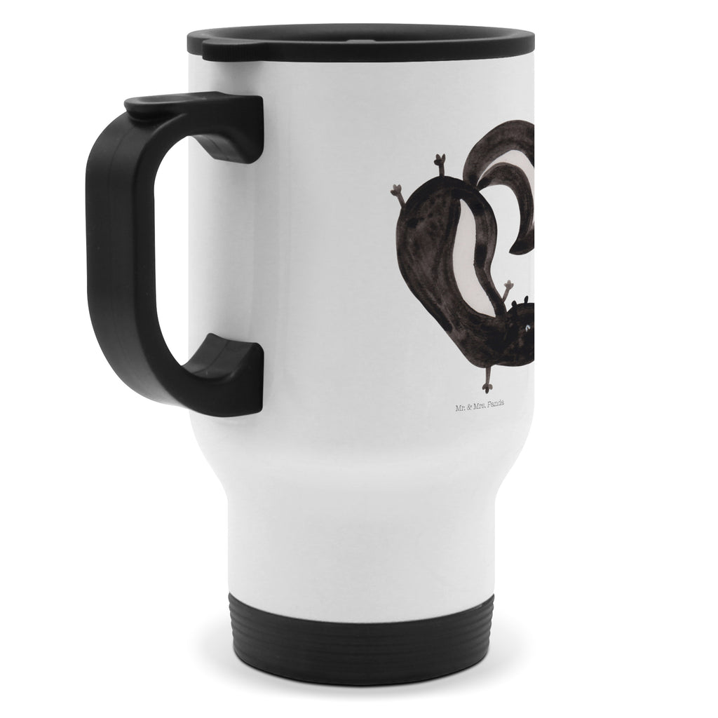 Insulated mug skunk handstand travel mug, travel coffee mug, Thermo mug, Thermo cup, To Go mug, Insulated mug, Coffee mug, Skunk, skunk, wild animal, predator, playground, child, playful, stink