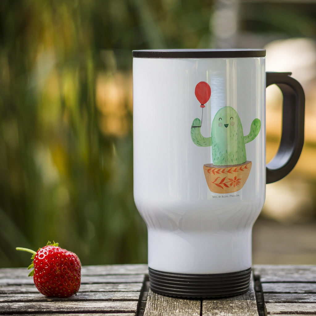 Insulated mug cactus balloon travel mug, travel coffee mug, Coffee mug, Thermo mug, To Go mug, Thermo cup, Insulated mug, cactus, cactuses, plants, cactus plant, small green cactus, balloon, new start, exam, office, cacti, stress, education, girlfriend, joy, boyfriend, office life