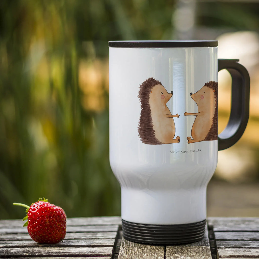 Insulated mug Hedgehogs in love travel mug, travel coffee mug, Thermo mug, To Go mug, Coffee mug, Insulated mug, Thermo cup, Love, Loving, Two, Together, Marriage, Engagement, Proposal of marriage, Love gift, gift for her, gift for him, anniversary gift, Friend, Gift, Engaged, Girlfriend, Married, Proof of love, Partner, Wedding, Hedgehog, Anniversary, In love, Wedding anniversary