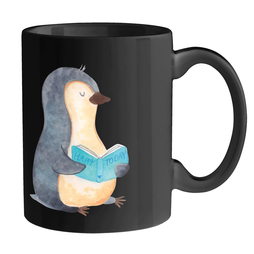Tasse Pinguin Buch Teetasse, Porzellantasse, Keramiktasse, Geschenktasse, Tasse mit Zitaten, Kaffeetasse, Tasse, Bürotasse, Tasse mit Motiven, Pinguin, Bücherwurm, Lesen, Ferien, Freizeit, Nichtstun, Buch, Urlaub, Pinguine, Faulenzen