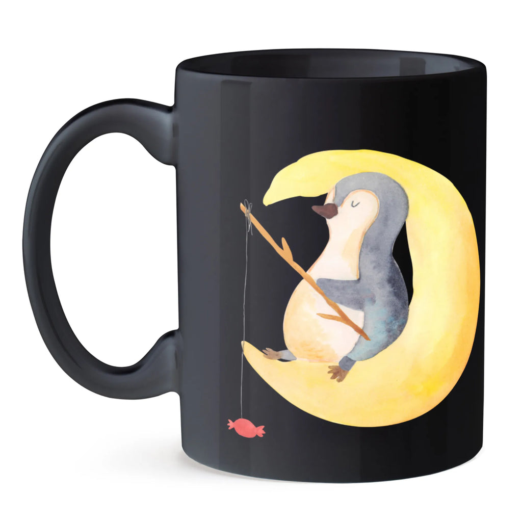 Kubek pingwin księżyc Keramiktasse, Geschenktasse, Tasse, Bürotasse, Teetasse, Tasse mit Zitaten, Tasse mit Motiven, Kaffeetasse, Porzellantasse, Pinguin, Schlafstörungen, Nachtruhe, Gästezimmer, Schlafzimmer, schlafen, Spruch, Pinguine, Einschlafen
