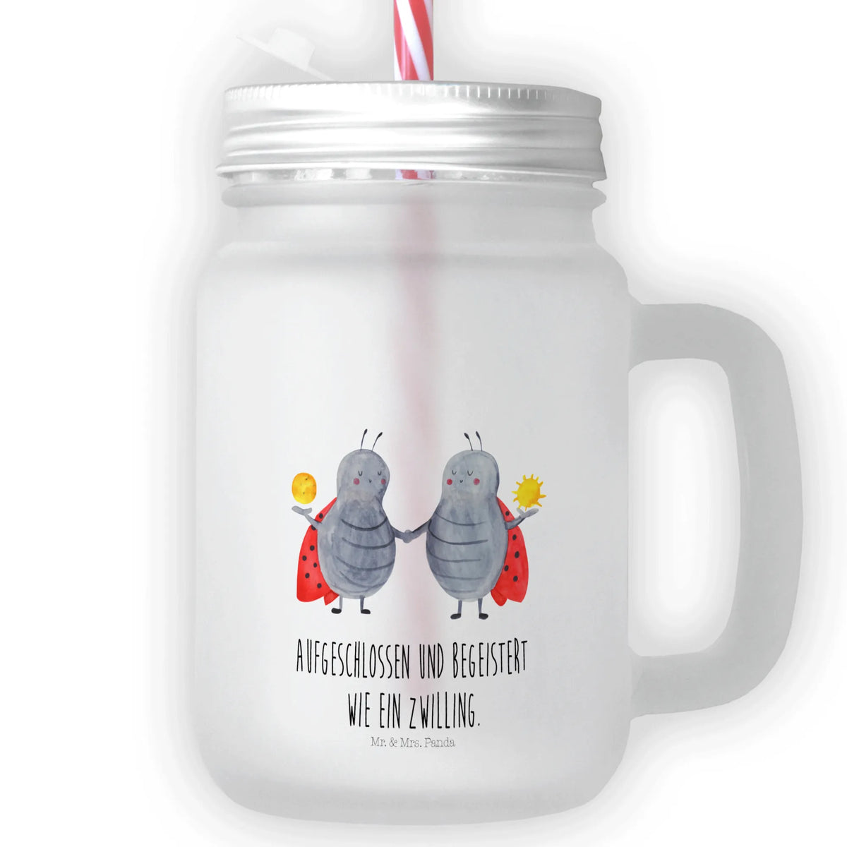 Mason jar drinking glass Star sign twin