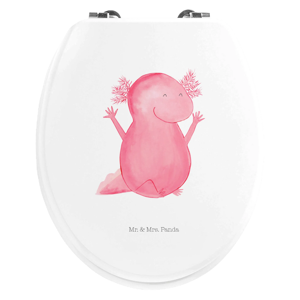 Motiv WC Sitz Axolotl Hurra WC-Sitz, Toilette, Klobrille, Klodeckel, Toilettendeckel, Axolotl, Molch, fröhlich, Axolot, Motivation, Zufriedenheit, Spaß, Freude, Schwanzlurch, Lurch, Lurche