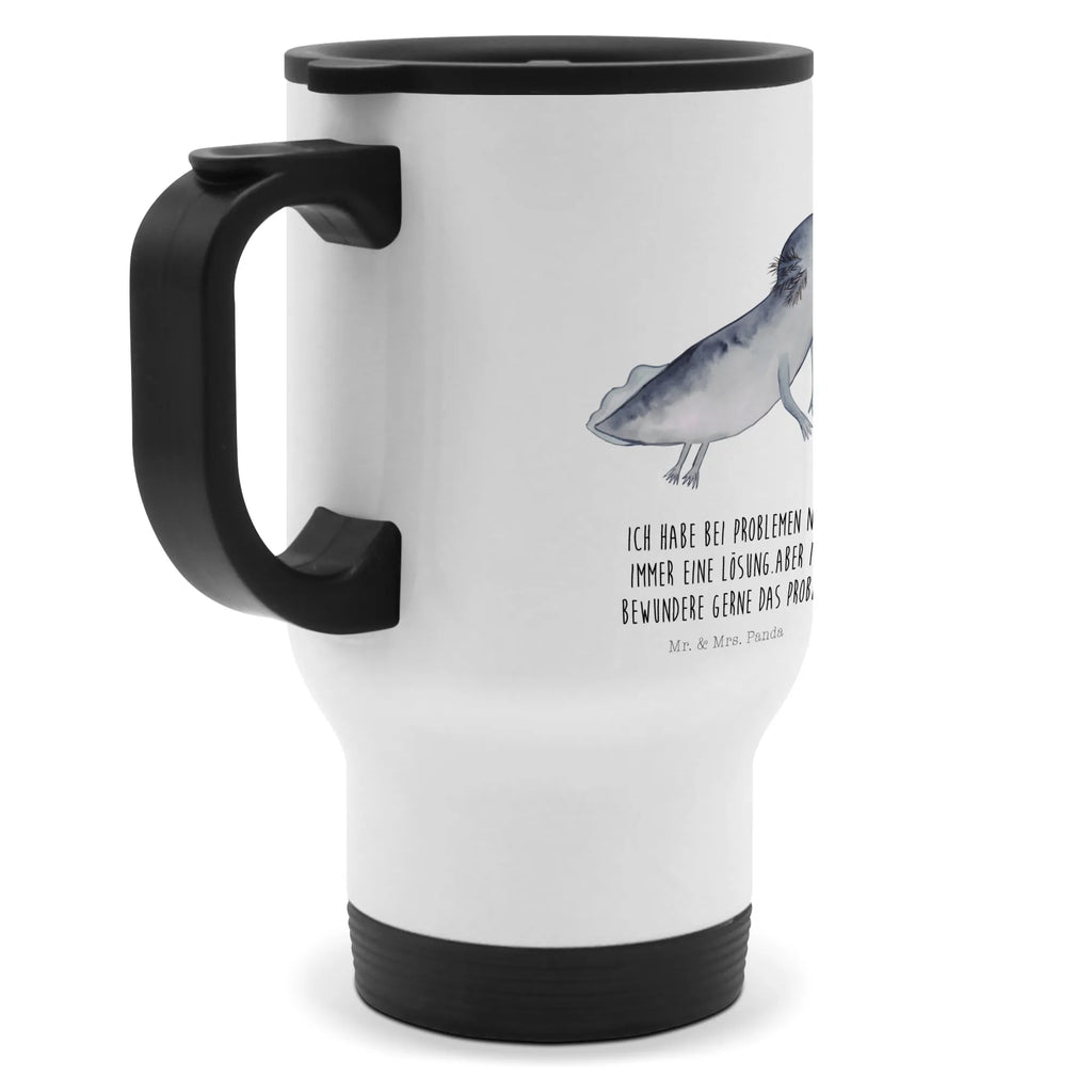 Insulated mug axolotl To swim travel coffee mug, travel mug, Insulated mug, Thermo mug, Thermo cup, Coffee mug, To Go mug, Axolotl, Axelotl, marine animals, Mexican walking fish, salamander, solutions, tail, problem, motivation, problems, axolot, amphibians