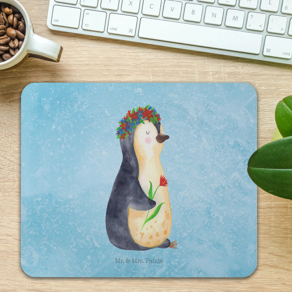 Mauspad Pinguin Blumenkranz Mausunterlage, Mauspad, Einzigartiges Mauspad, Mauspad Büro, Mousepad, Computer zubehör, PC Zubehör, Arbeitszimmer, Büroausstattung, Designer Mauspad, Pinguin, Blumenkranz, Motivation, Ziele, Liebeskummer, Geschenkidee, Lebensziele, Pinguine, Leben, Wünsche, Universum, Lebenslust