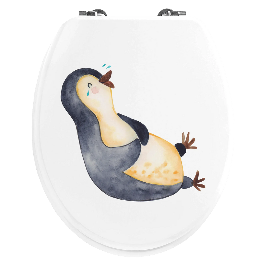Motiv WC Sitz Pinguin Lachen Toilette, Klodeckel, WC-Sitz, Klobrille, Toilettendeckel, Pinguin, Fröhlichkeit, Pinguine, Fröhlich, Lachen, lustiger Spruch, Humor, Optimismus