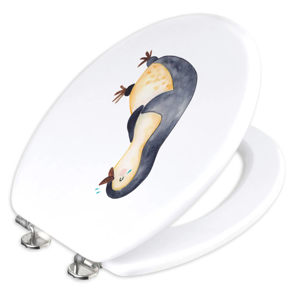 Motiv WC Sitz Pinguin Lachen Toilette, Klodeckel, WC-Sitz, Klobrille, Toilettendeckel, Pinguin, Fröhlichkeit, Pinguine, Fröhlich, Lachen, lustiger Spruch, Humor, Optimismus