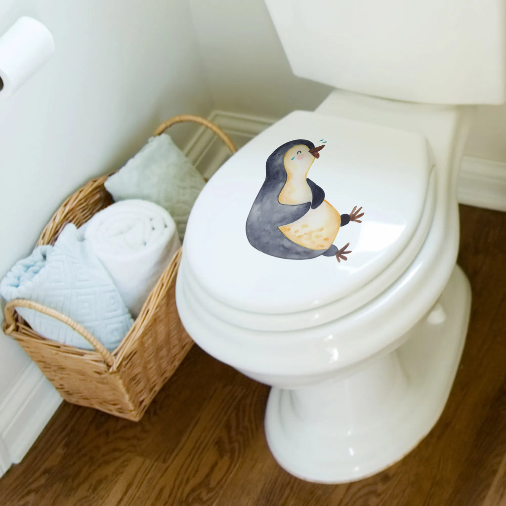 Motiv WC Sitz Pinguin Lachen Toilette, Klodeckel, WC-Sitz, Klobrille, Toilettendeckel, Pinguin, Fröhlichkeit, Pinguine, Fröhlich, Lachen, lustiger Spruch, Humor, Optimismus
