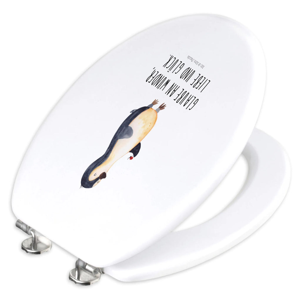Motiv WC Sitz Pinguin Marienkäfer Toilette, Klodeckel, WC-Sitz, Toilettendeckel, Klobrille, Pinguin, Lebensfreude, Freude, Pinguine, Marienkäfer, Glück, Wunder, Liebe