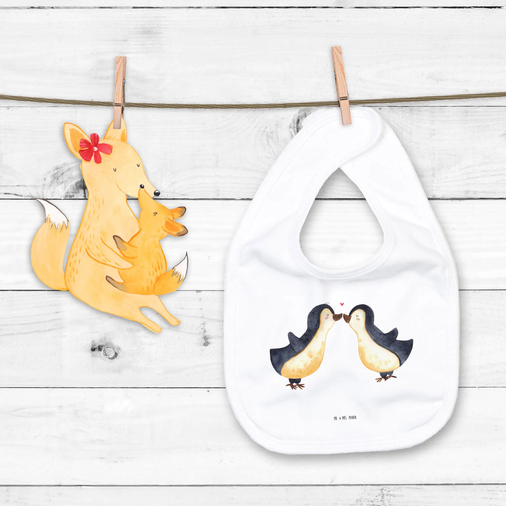 Organiczne śliniaczki Pingwin Miłość Miłość, partner, przyjaciel, przyjaciółka, mąż, żona, wesele, zaręczyny, prośba o rękę, prezent miłosny, rocznica, dzień ślubu