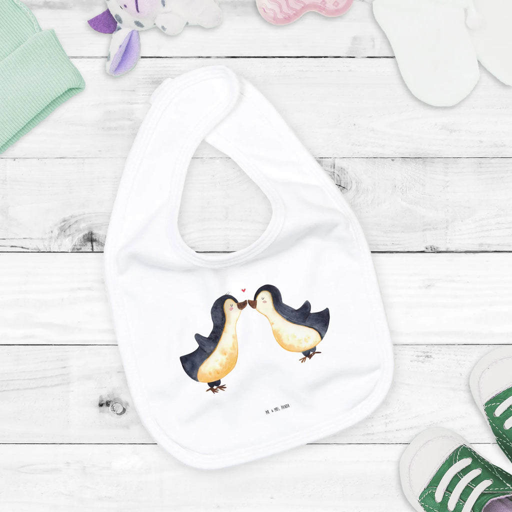 Organiczne śliniaczki Pingwin Miłość Miłość, partner, przyjaciel, przyjaciółka, mąż, żona, wesele, zaręczyny, prośba o rękę, prezent miłosny, rocznica, dzień ślubu