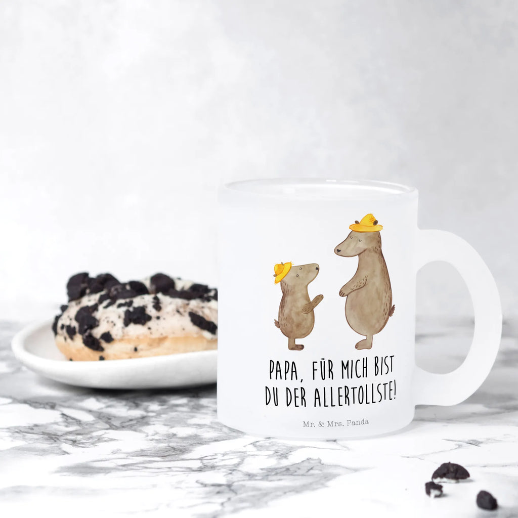 Glass tea cup Bears with hats mug, glass, tea glass, tea, Tea cup, Family, Father's Day, Mother's Day, brother, sister, Mom, Dad, bear, favourite person, son, father's day, daddy, child, sons, family, dad, father-son, children, role model, father