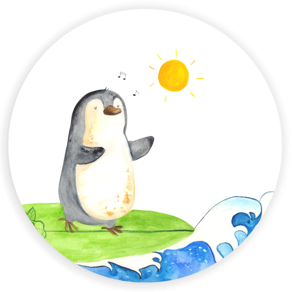 80mm Rund Aufkleber Pinguin Surfer Sticker, Kinder, Aufkleber, Etikett, rund, Pinguin, Pinguine, surfen, Portugal, Surfer, Wellen, Wellen reiten, Hawaii, Urlaub
