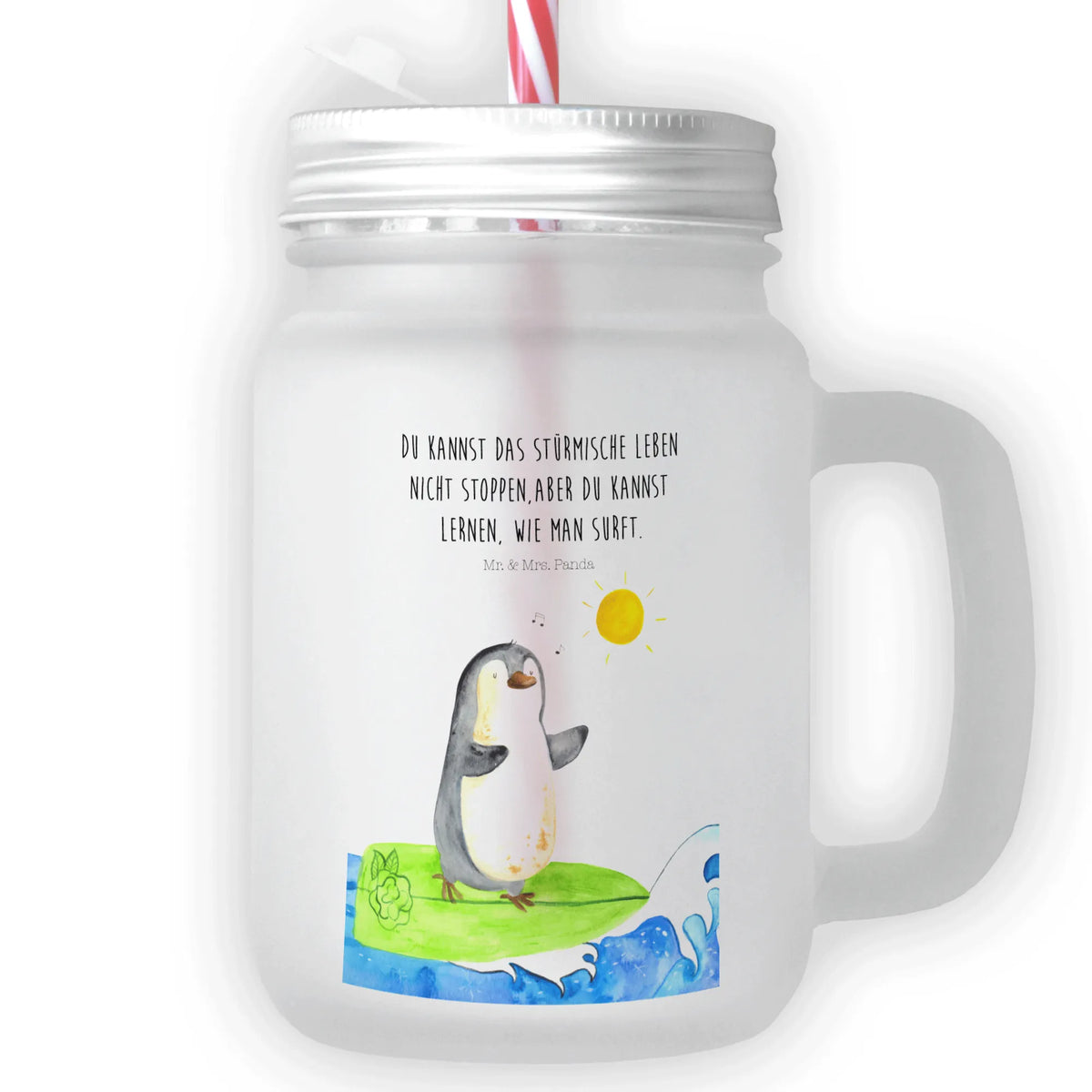 Mason jar drinking glass Penguin surfer North Pole, Penguins, surfing, waves, penguins, surfers, holidays, wave riding