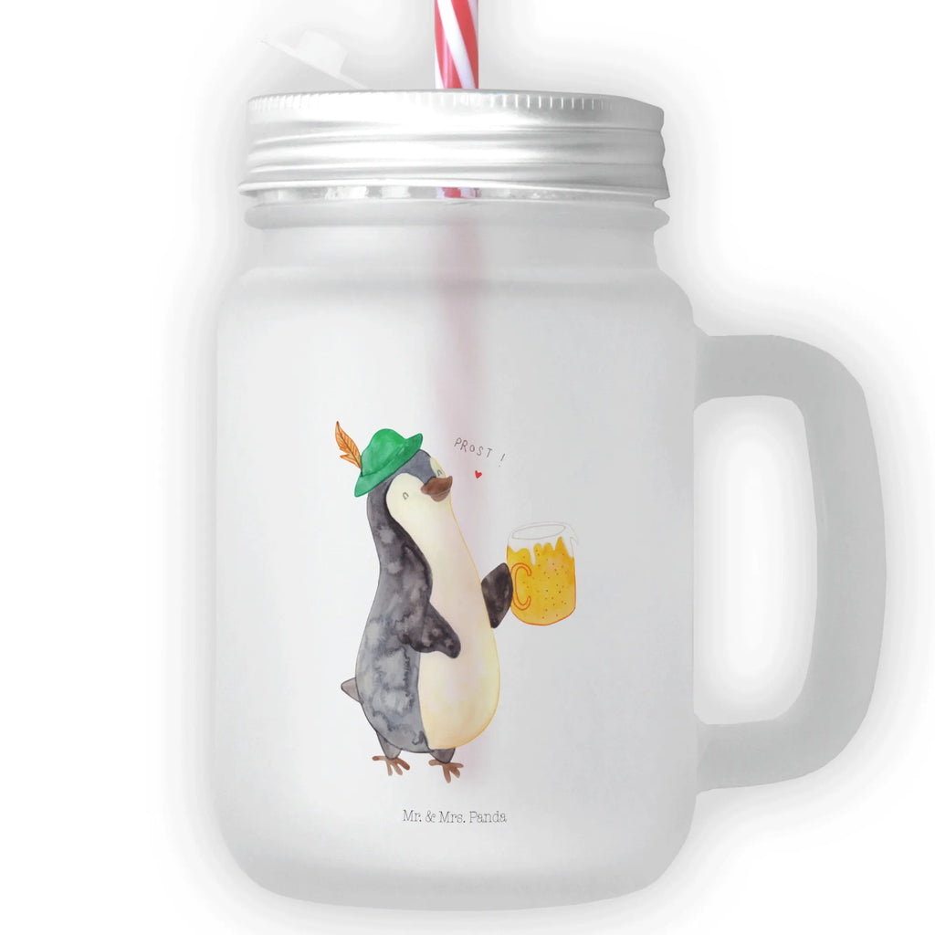 Mason jar drinking glass Penguin Beer handle glass, preserving glass, drinking glass, glass, summer glass, Mason Jar, cocktail glass, Penguin, North Pole, Winter, Penguins, penguins, Oktoberfest, beer