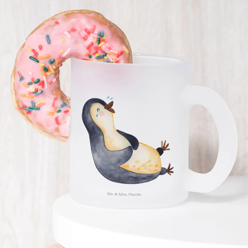 Teetasse Pinguin lachend Tasse Für Tee, Teetasse Glas, Teetasse aus Glas, Teetasse, Becher, Glasbecher, Tasse, Tee Tasse, getränkeglas, tasse glas, becher für tee, Große Teetasse, Teegläser, glastasse, Teeglas, Glas Teebecher, becher glas, Trinkglas, Pinguin, Pinguine, Lustiger Spruch, Fröhlichkeit, Humor, Fröhlich, Lachen, Optimismus