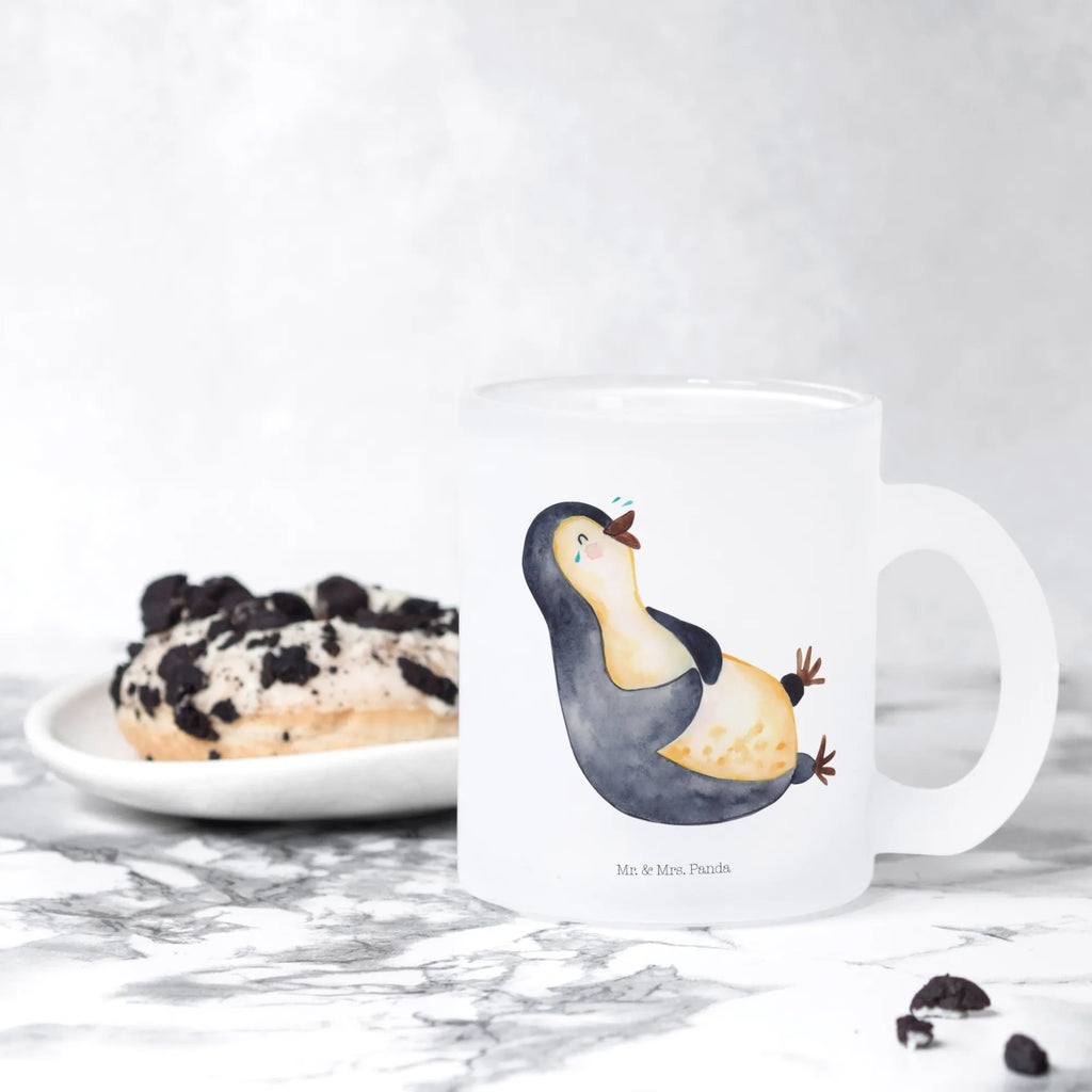 Teetasse Pinguin lachend Tasse Für Tee, Teetasse Glas, Teetasse aus Glas, Teetasse, Becher, Glasbecher, Tasse, Tee Tasse, getränkeglas, tasse glas, becher für tee, Große Teetasse, Teegläser, glastasse, Teeglas, Glas Teebecher, becher glas, Trinkglas, Pinguin, Pinguine, Lustiger Spruch, Fröhlichkeit, Humor, Fröhlich, Lachen, Optimismus