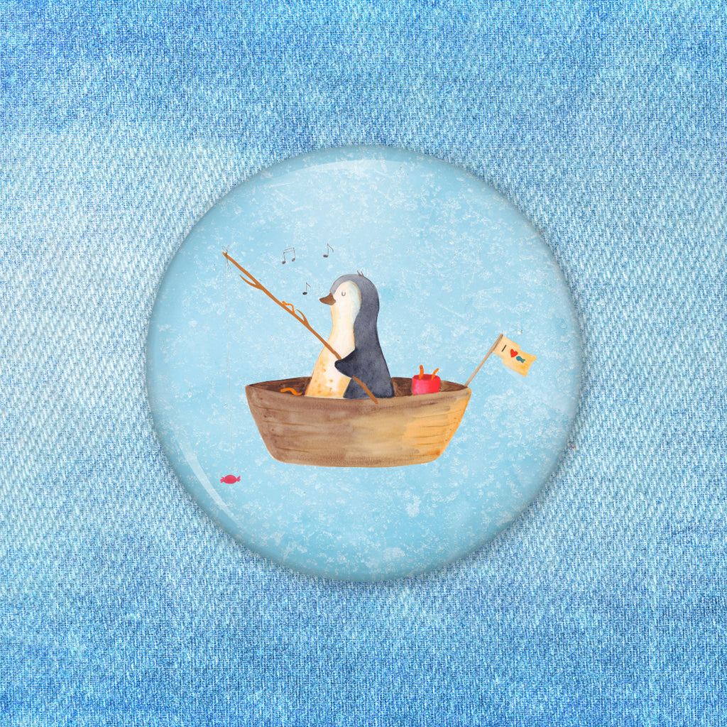 Button Pinguin Angelboot 50mm Button, Button, Pin, Anstecknadel, Pinguin, Pinguine, Angeln, Boot, Angelboot, Lebenslust, Leben, genießen, Motivation, Neustart, Neuanfang, Trennung, Scheidung, Geschenkidee Liebeskummer