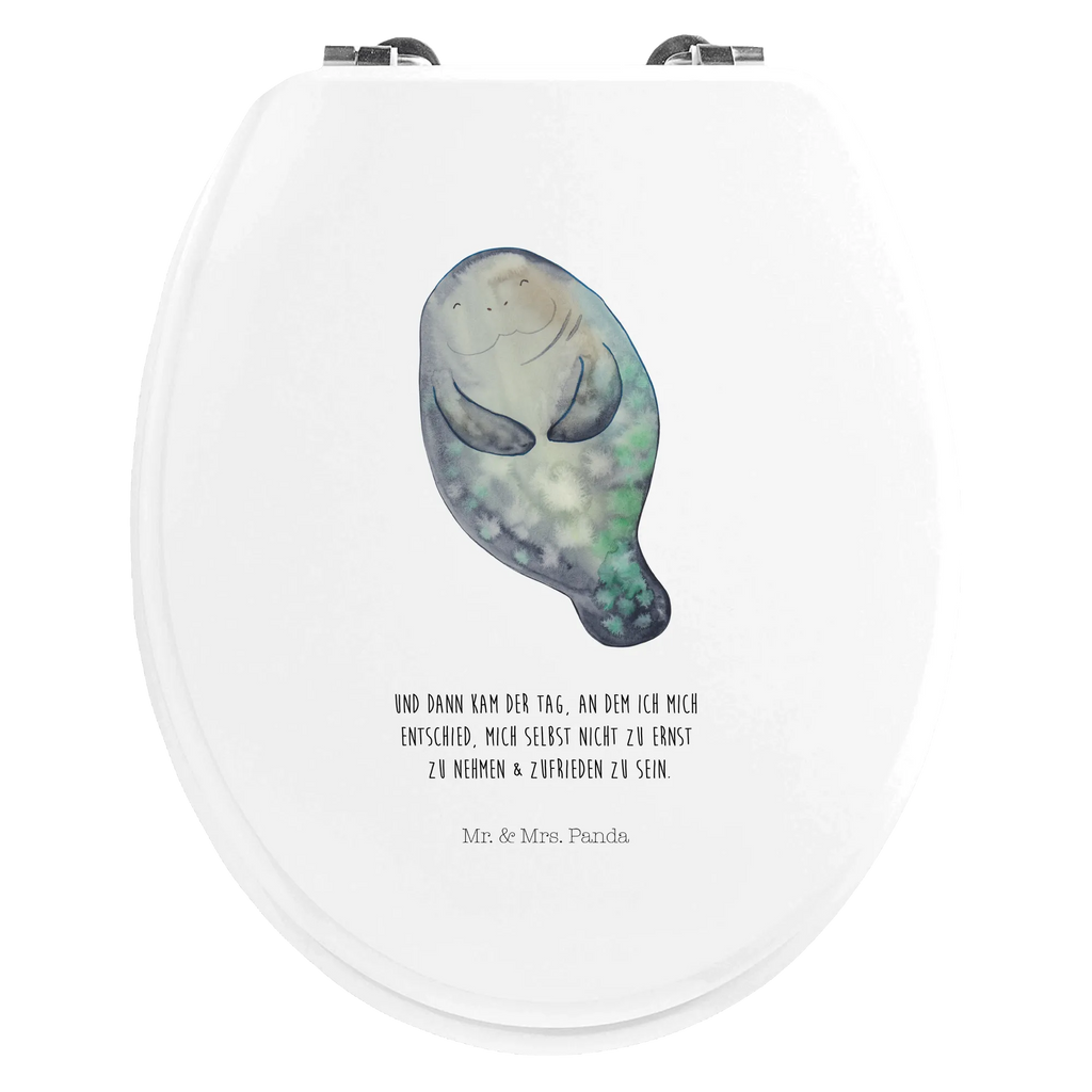 Motif toilet seat manatee happy WC-Sitz, Toilettendeckel, Klobrille, Klodeckel, Toilette, Meerestiere, Meer, Urlaub, Freundin, Neuanfang, Seekuh, Zufrieden, Neustart, Achtsamkeit, Selbstliebe, Seekühe, Respekt, Liebeskummer